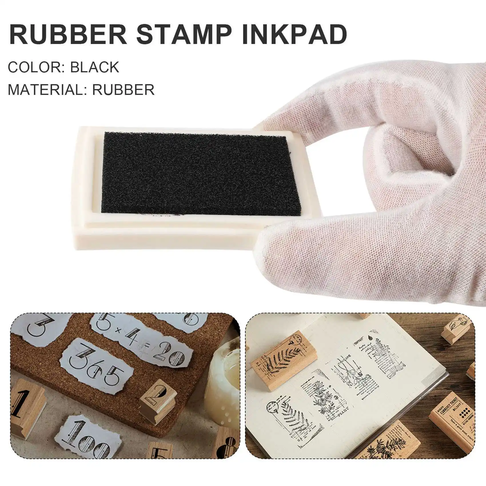 Black Ink Pad Inkpad Rubber Stamp Finger Print Craft Non-Toxic Baby Safe HY