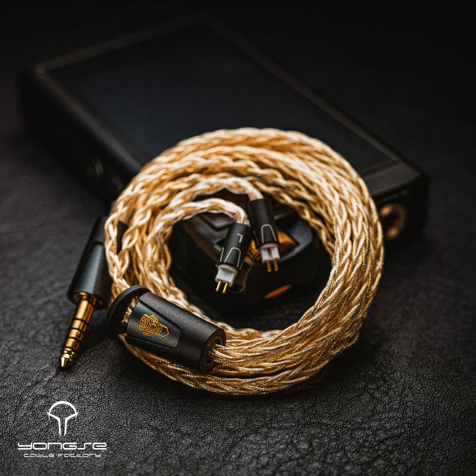 Yongse-Dracarys 12th Anniversary Edition Earphones Upgrade Cable Pure Silver Gold Foil High-Quality Audio Accessory