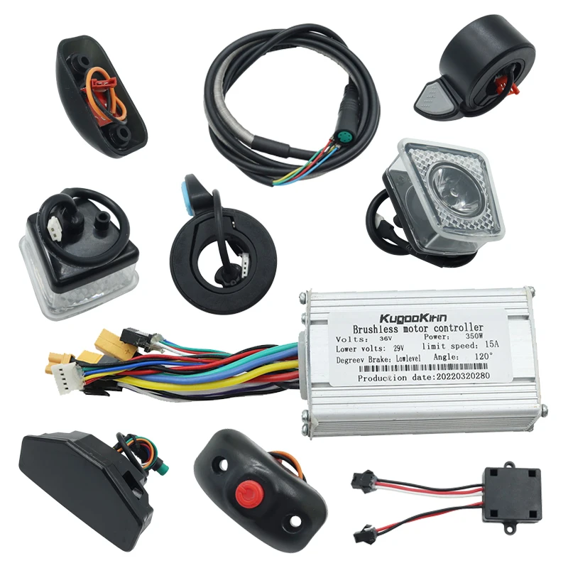 Sistema de controle de scooter elétrica 36v 350w, kit completo de luz de motor sem escova para kugoo kirin s8 pro, peças de reposição originais