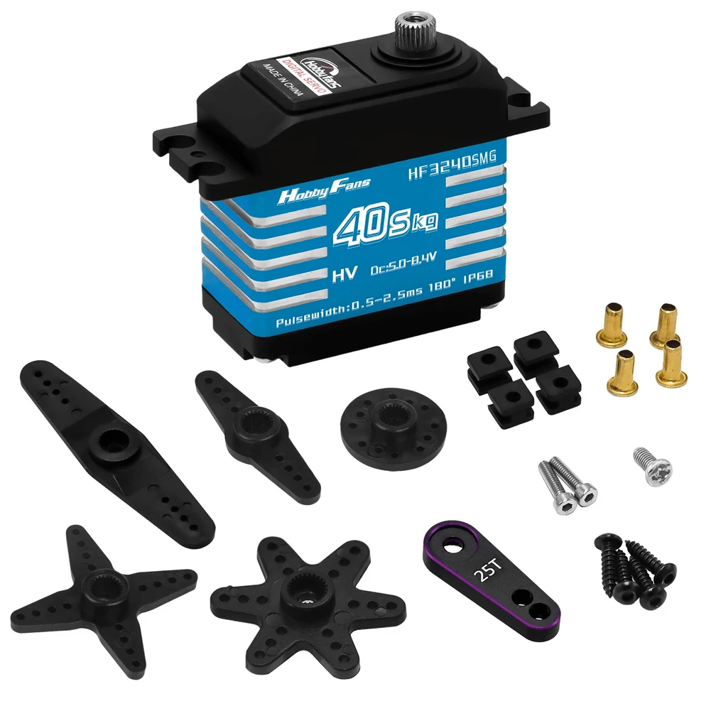 4 SZTUK 40KG RC Cyfrowy bezszczotkowy serwomechanizm IP68 Wodoodporny metalowy serwomechanizm 25T Serwomechanizm do robotów gąsienicowych 1/12 1/10 1/8 RC Cars