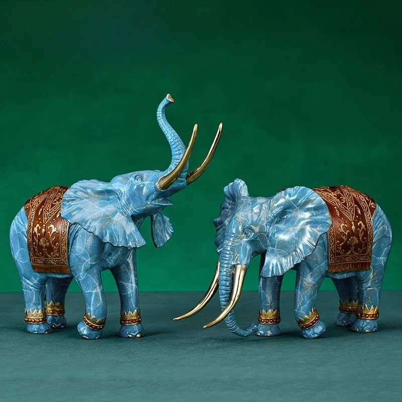 

All-copper elephant ornament, a pair of water-absorbing lucky living room entrance office gifts