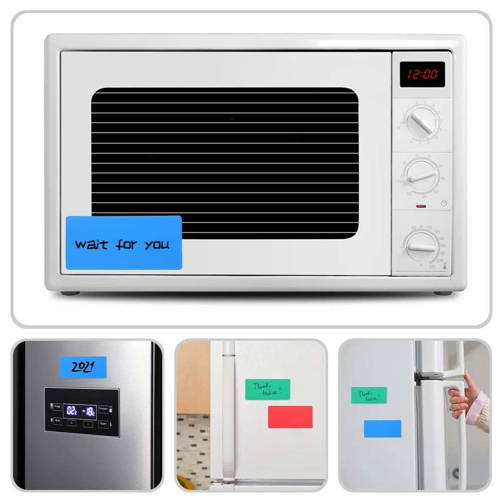 10 Pcs Wipe Label Magnetic Labels for Whiteboards Magnets Refrigerator Stickers Message Friction Erasable Markers Fridge