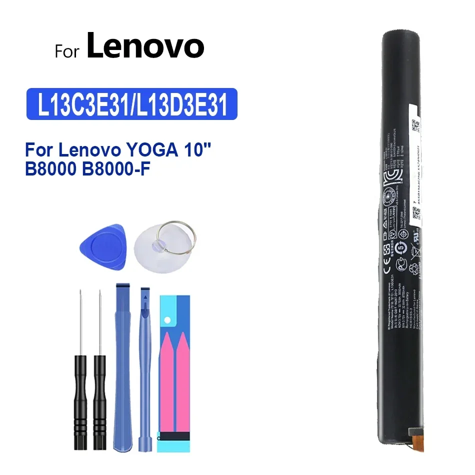 

Аккумулятор L13C3E31/L13D3E31 для Lenovo YOGA 10 дюймов, планшет B8000 B8000-F B8000-H B8080-F B8080-H B8080-HV 60046 60047 60063 9000 мАч
