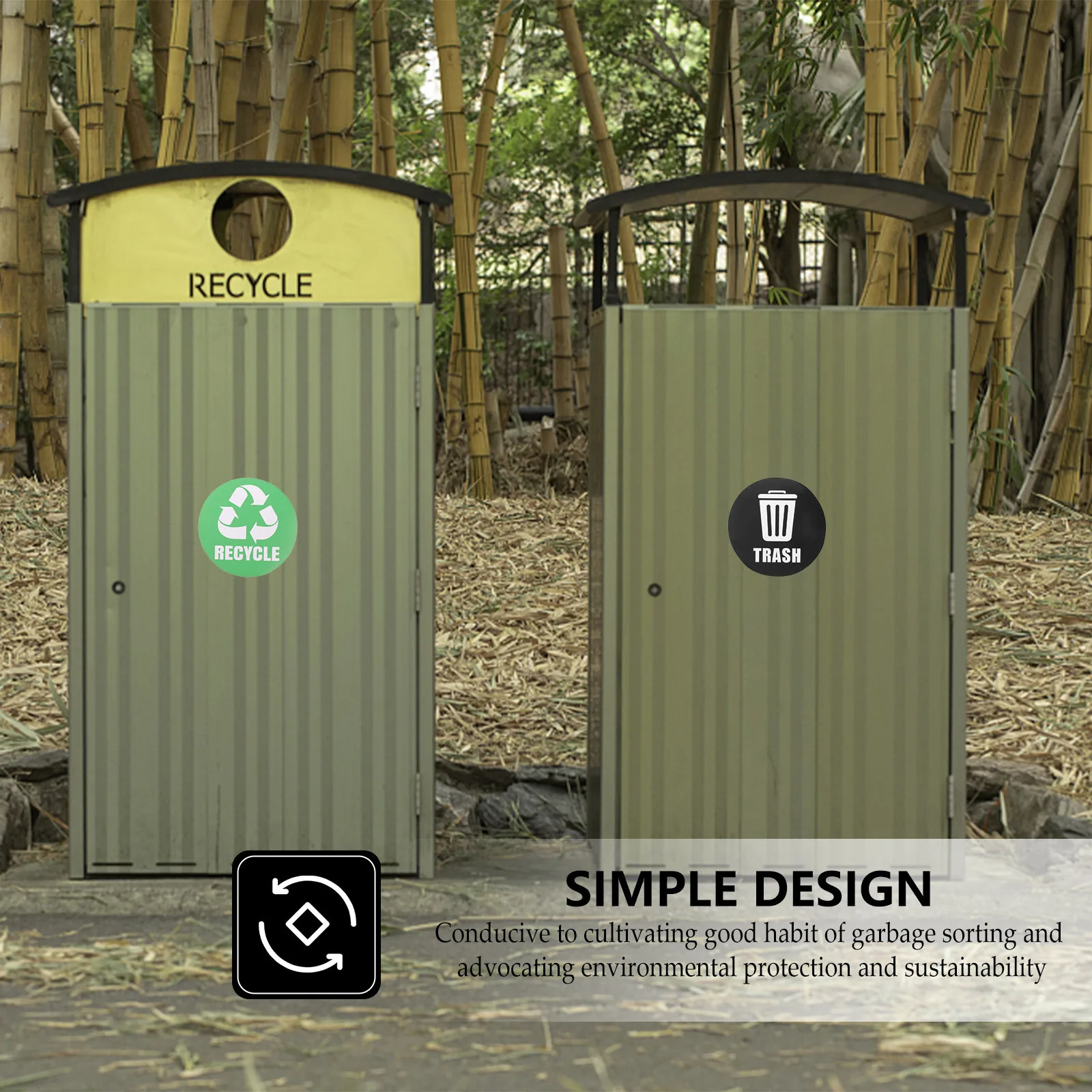 12 Pcs Garbage Sorting Stickers Recycling Labels Trash Recycle Can for Bins Cans