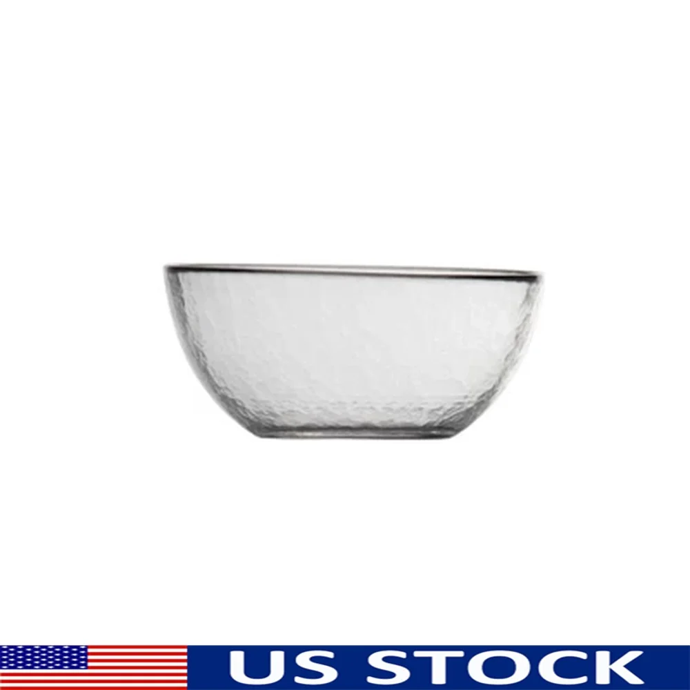 

Set of 4 Clear Glass Cereal Bowls 6 Inch Diameter 21 Ounce Capacity Round Shape Dishwasher Safe Durable Tableware