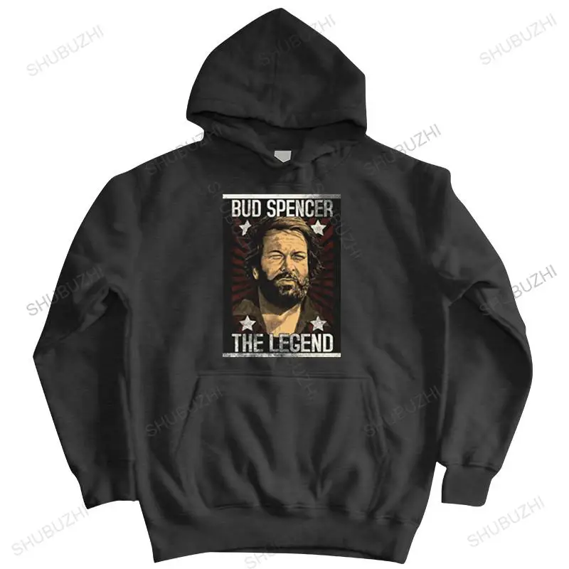 fashion brand winter hoodies Bud Spencer The Legend Graphic male hooded zipper warm jacket