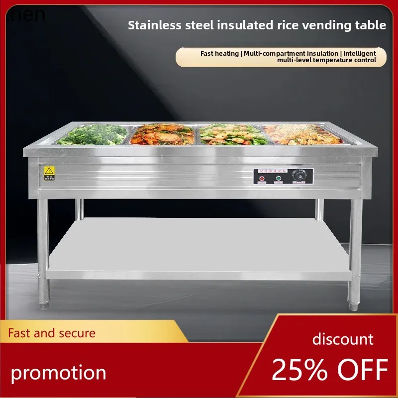 

HXL Insulated Stainless Steel Electric Heating Fast Food Cart Buffet Insulation Oven Stall Constant Temperature Cart