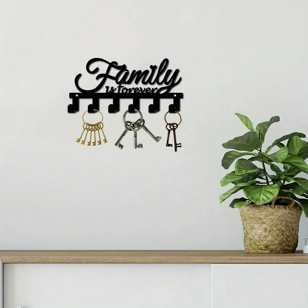 1 Buah Gantungan Kunci Kait Rumah Huruf Kreatif dari Merek G, Kerajinan Rumah Besi Tempa Hitam untuk Rak Mantel Terpasang Di Dinding Balkon