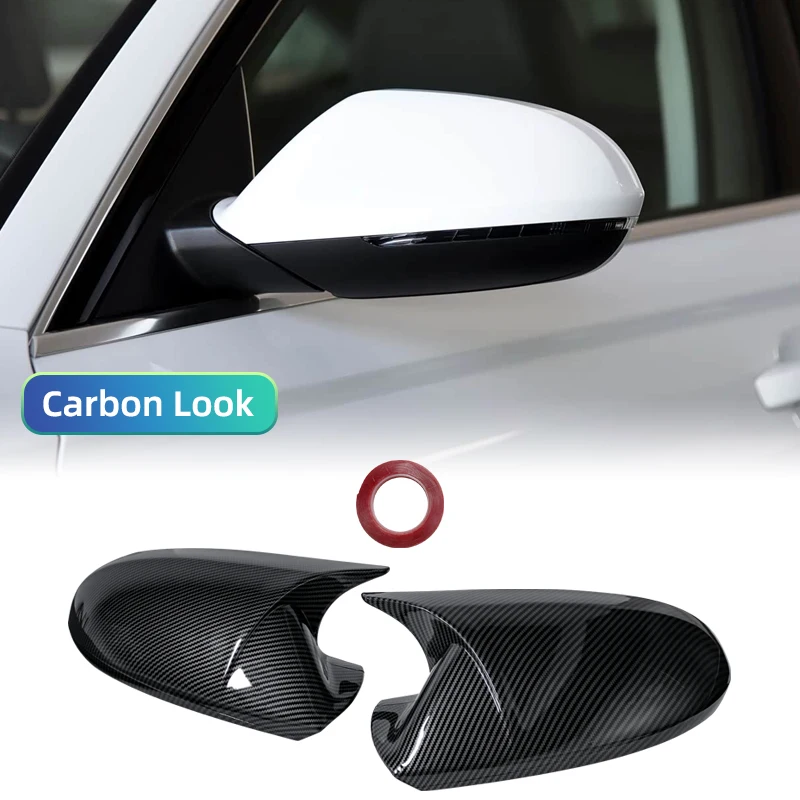 BLACK Side Mirror Cap Covers For Audi A6 C7 C7.5 S6 4G RS6 2012 2013 2014 2015 2016 2017 2018 rear view wing case pair view 5