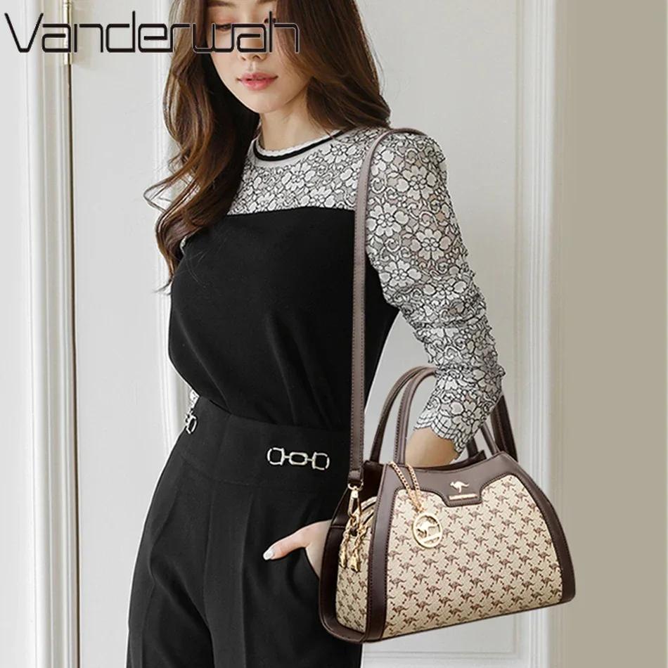 Bolsos cruzados de marca para mujer, carteras de cuero suave de alta calidad, de diseñador de lujo, para hombro, bandolera