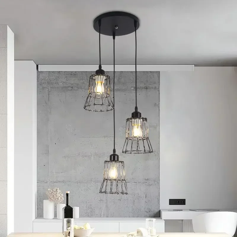 Creative Personality Three Head Iron Chandelier Bar Coffee Shop Restaurant  Shrinkage Special-Shaped