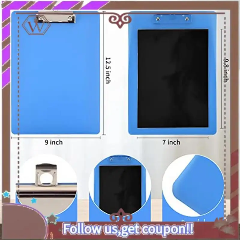 ABBG-مشبك الحافظة المغناطيسية مع حافظات حجم الحروف منخفضة المستوى مقاس 9 × 12.5 بوصة مشبك قياسي للثلاجة والمكتب والمنزل