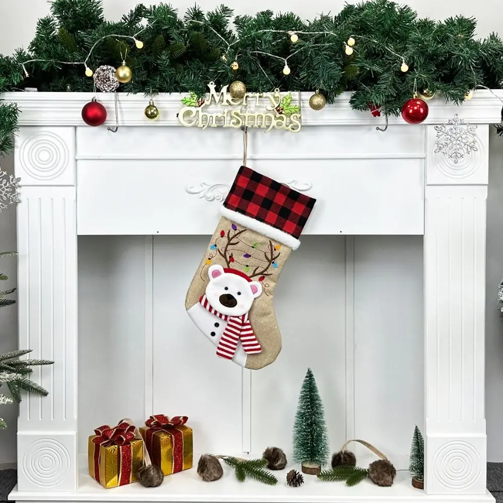 Geschenke Elch Bär Weihnachtssocken Schneemann Plüsch Neujahrssocken Cartoon Home Decor für Kamin