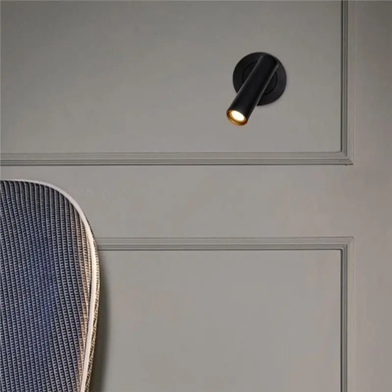 Exquisite-Bedroom Bedside Wall Lamp LED Embedded Reading Light With Switch Adjustable Angle Advanced Lighting