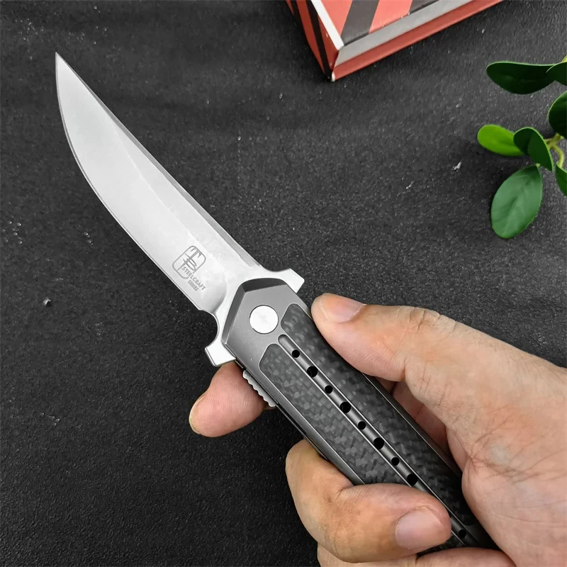 Begg high quality titanium alloy inlay carbon fiber handle outdoor camping portable survival EDC pocket knife gift essential