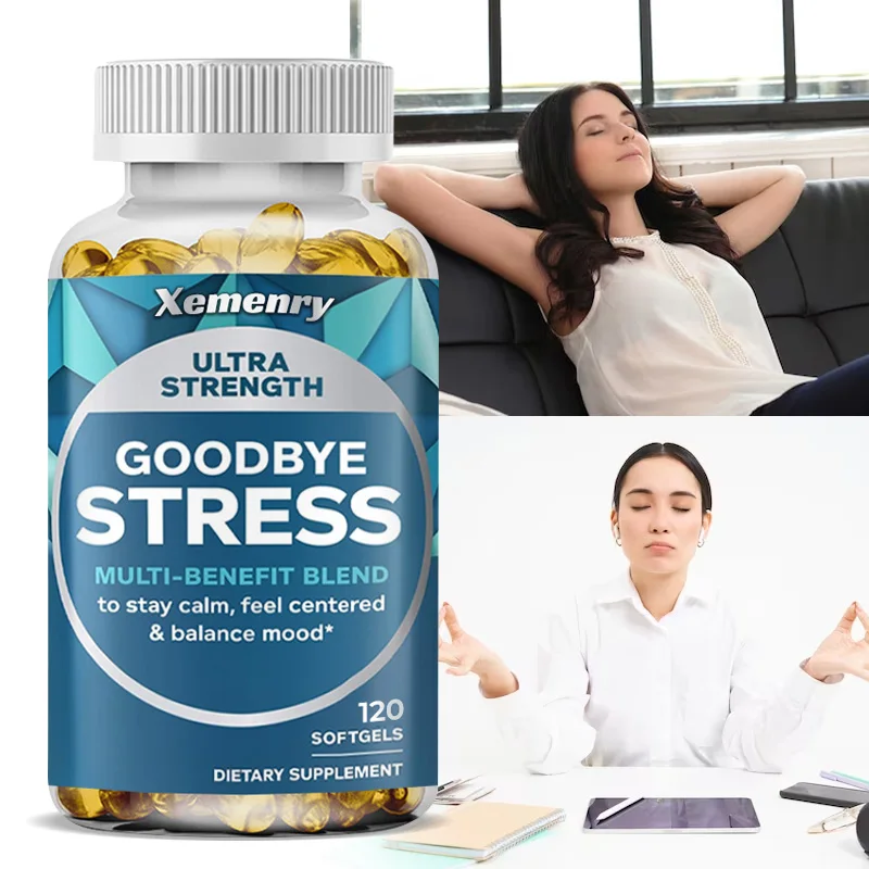 Goodbye Stress Capsules - Contains GABA, L-Theanine To Relieve Mood and Stress, Gluten-free