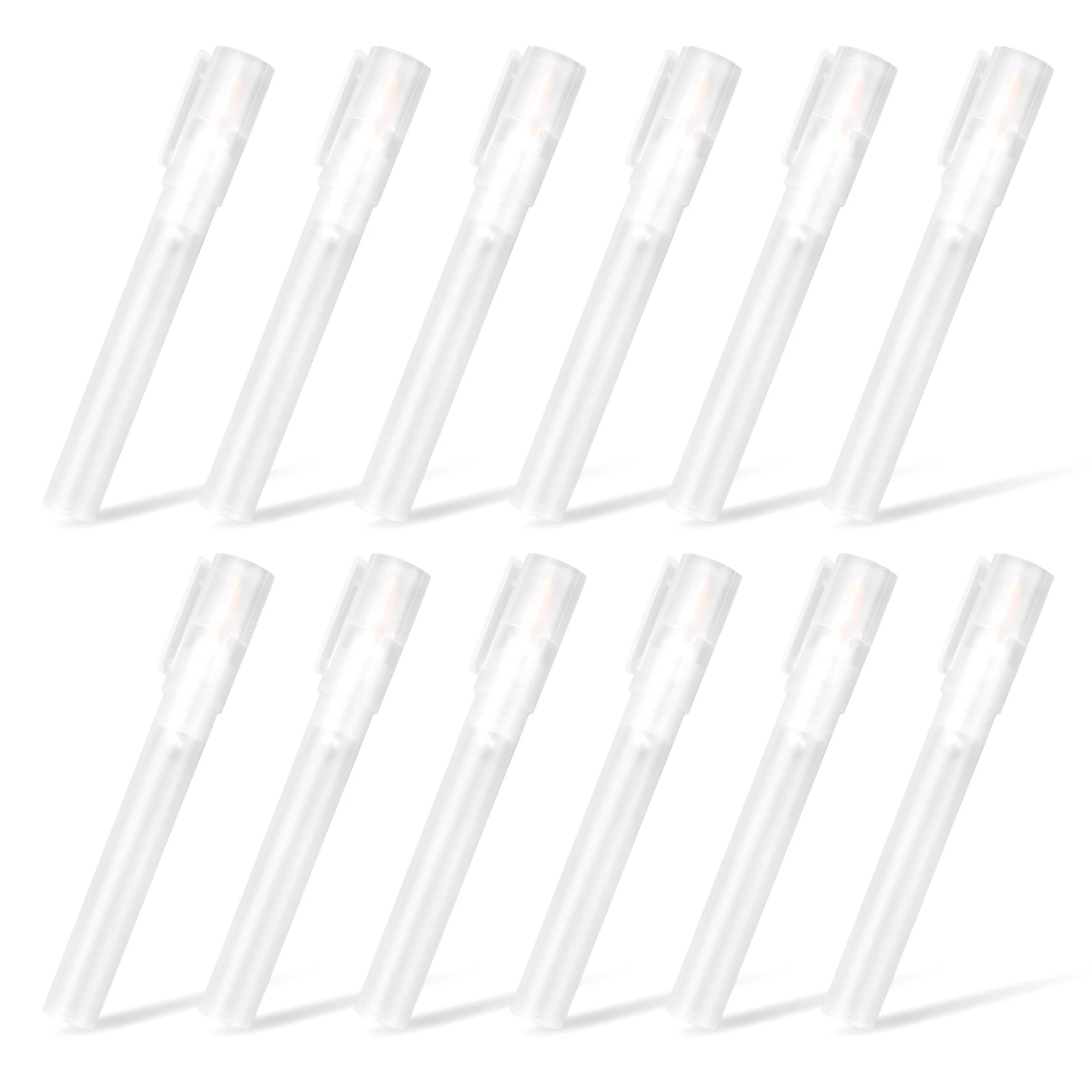 SDFC 12Pack 6/3 mm Empty Fillable Blank Paint Touch Up Pen Markers Round Tilted Head Paint Marker Pens for Art Painting Kit
