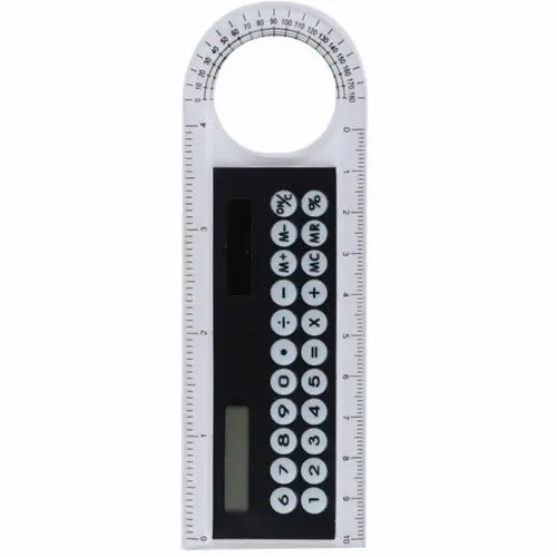 1 New Solar Mini Calculator Multi-function Magnifying Glass 10Cm Ultra-thin Ruler Calculator School Office Supplies 5 Colors