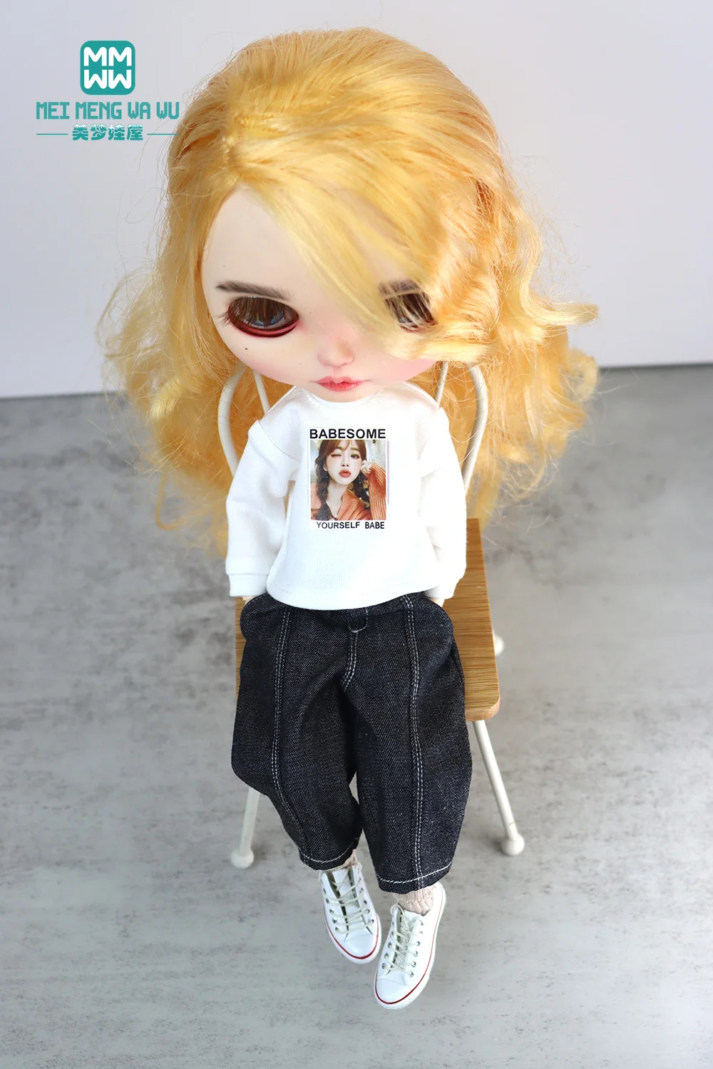 เสื้อผ้าสําหรับตุ๊กตาแฟชั่นพิมพ์ Sweatpants เหมาะกับ Blyth Azone OB22 OB24 ตุ๊กตาของเล่นของขวัญ