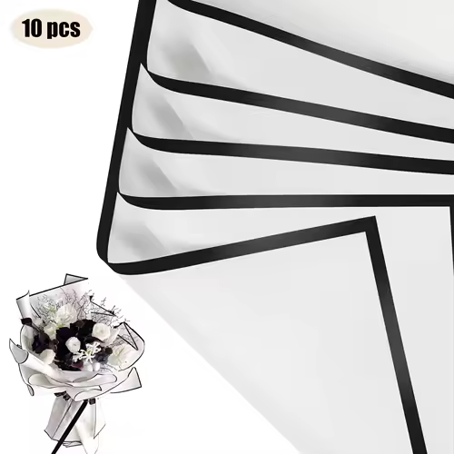 10 Sheets Flower Wrapping Paper with Golden Edges, Waterproof Bouquet Packaging - Ideal for DIY Weddings & Birthdays - Image 12