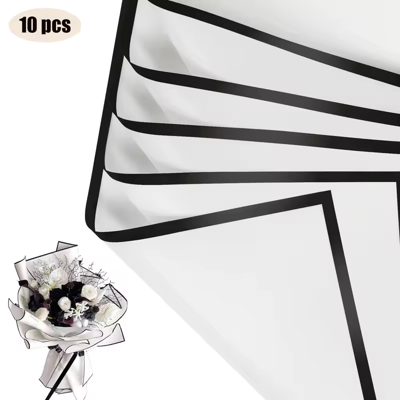10 Sheets Flower Wrapping Paper with Golden Edges, Waterproof Bouquet Packaging - Ideal for DIY Weddings & Birthdays - Image 12