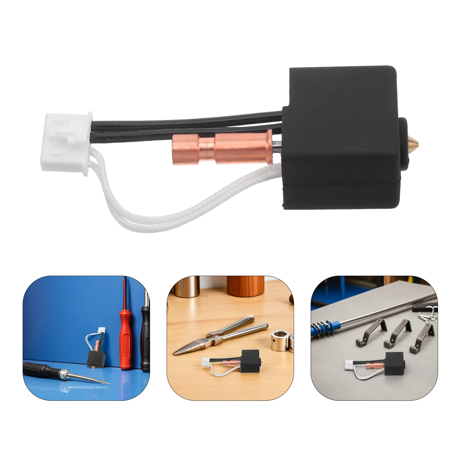 

3D Printer Hot End Kit Dual Metal Throat Extruder Replacement Brass Nozzle High Temp Nozzle Quick Detachable Hotend Print Head