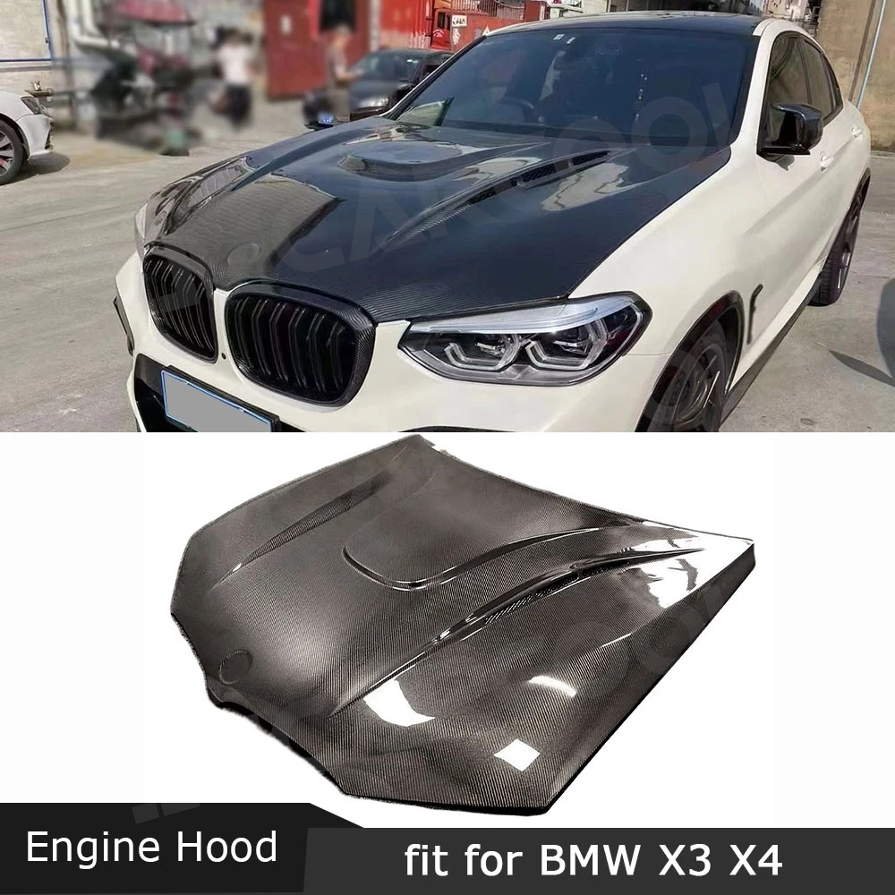 

Carbon Fiber Front Engine Hood Bonnet Vent Bumper Cover for BMW X3 G01 X4 G02 F97 X3M F98 X4M 2019+ FRP Car BodyKits Accessories