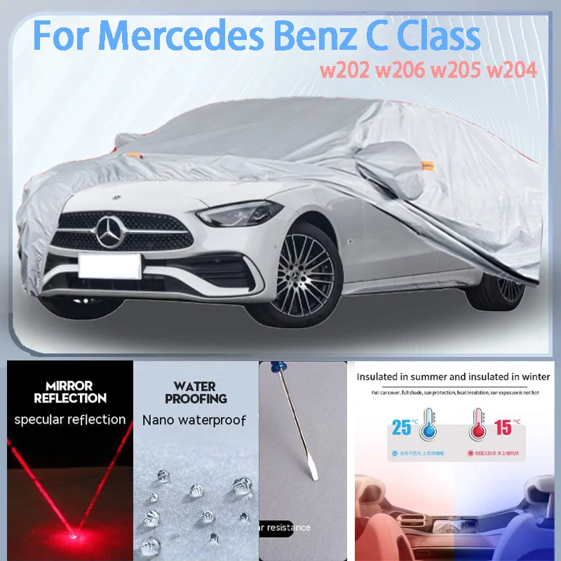 

For Mercedes Benz-C Class Car cover with UV protection and Winter Insulation roles,Rainproof,Snowproof Ati-frost properties.