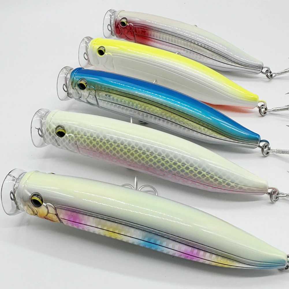 

Saltwater Lure Floating Fishing Lure Stainless Steel Wire Strong ABS Resin Material 2 Treble Hooks 3D Eyes Saltwater Fishing