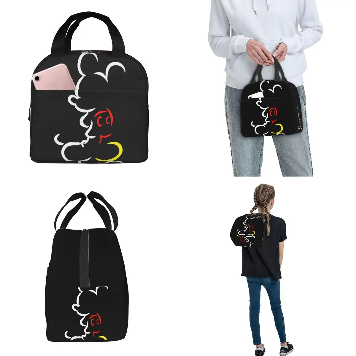 Mickey Mouse Insulated Lunch Bag Thermal Bag Meal Container Portable Tote Lunch Box Food Bag Beach Picnic