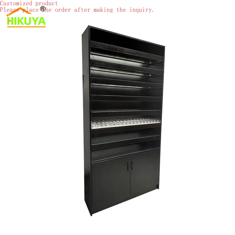 

Custom.HIKUYA Factory Wholesale Wall case Display Cabinet Cigarette Display Fixture for Smoke Shop Display Case