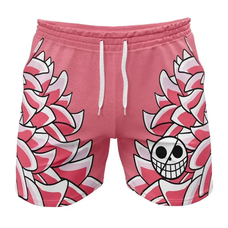 Red Pirate Skull Printed Shorts Blue Joba Logo Casual Shorts Orange Turtle Anime Sports Beach Shorts