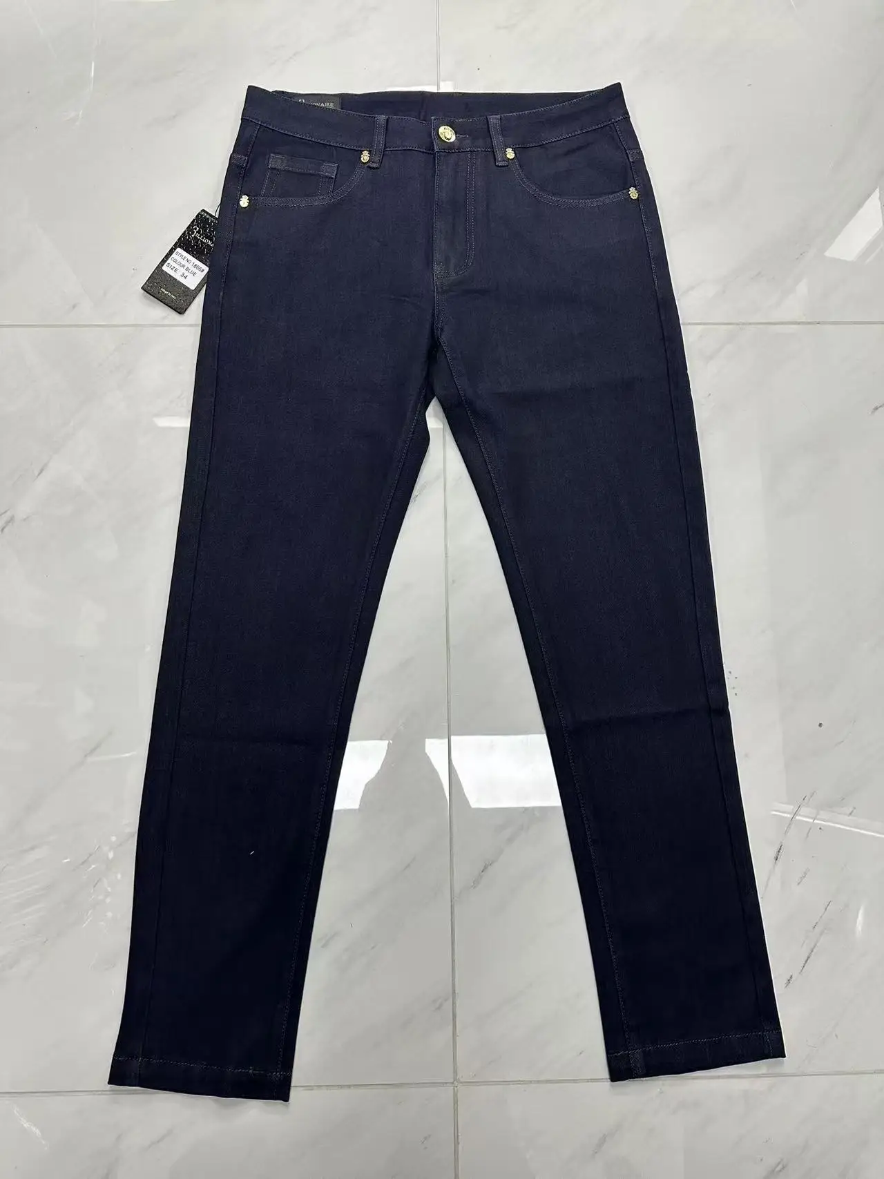 OECHSLI Jeans Cotton Thick Men 2027 new Embroidery elasticity zipper casual High quality comfortable Big size 34-42 long Pants