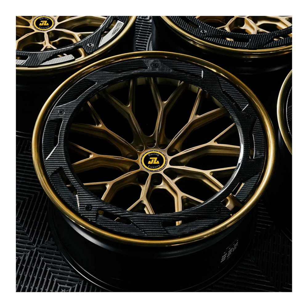 

Jiangzao Custom 5x130 5x120 5x114.3 16 -26 Inch Alloy Wheel Concave Deep Dish Gold Carbon Fiber Forged Wheels for Urus Revuelto