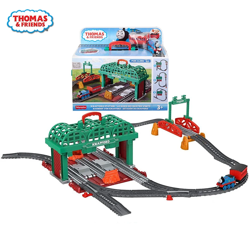 Original Thomas and Friends Toy Set Track Master Series Knapford Station Alloy Small Train Car Alloy Building Toys for Children