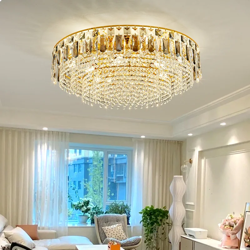 

Luxury Gold LED Crystal Chandeliers Modern Personality Hanging Lamps Living Dining Room Home Restaurant Decor Pendant Lights