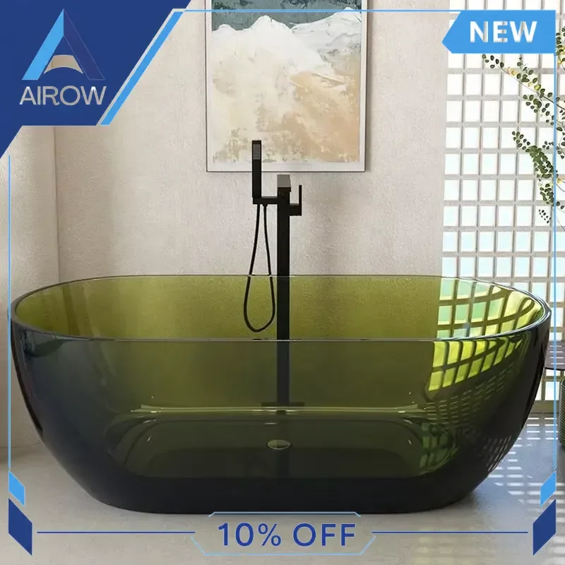 for Luxury Colorful Solid Surface Bathtub High Quality Resin Crystal Soaking Tub Modern Bathroom Freestanding Bath for Home