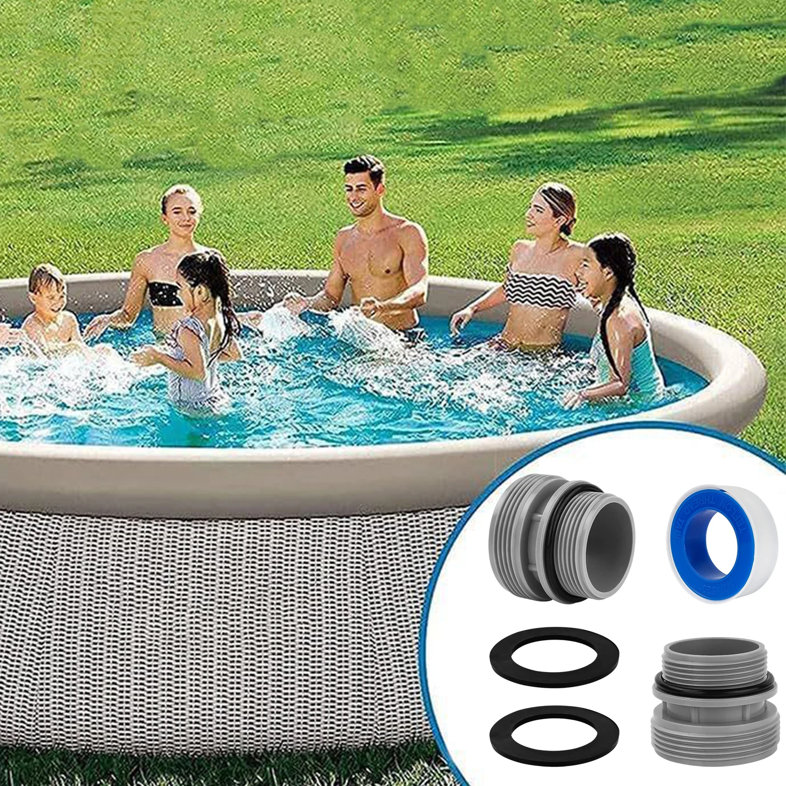 Compatible for Intex 4560 40mm To 1.5 Inch Converter Kit Rust Proof Pools Pumps Short Adapter Pools Filter Pumps Piping Parts