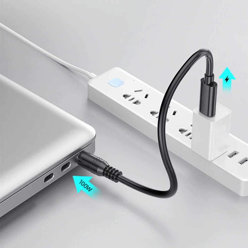 USB C ชนิด C PD ถึง9V 12V 15V 20V 5.5x2.5มม. สายเคเบิลพลังงานสำหรับแล็ปท็อปลำโพงกล้อง PD100W อะแดปเตอร์ชาร์จชาย DC5525