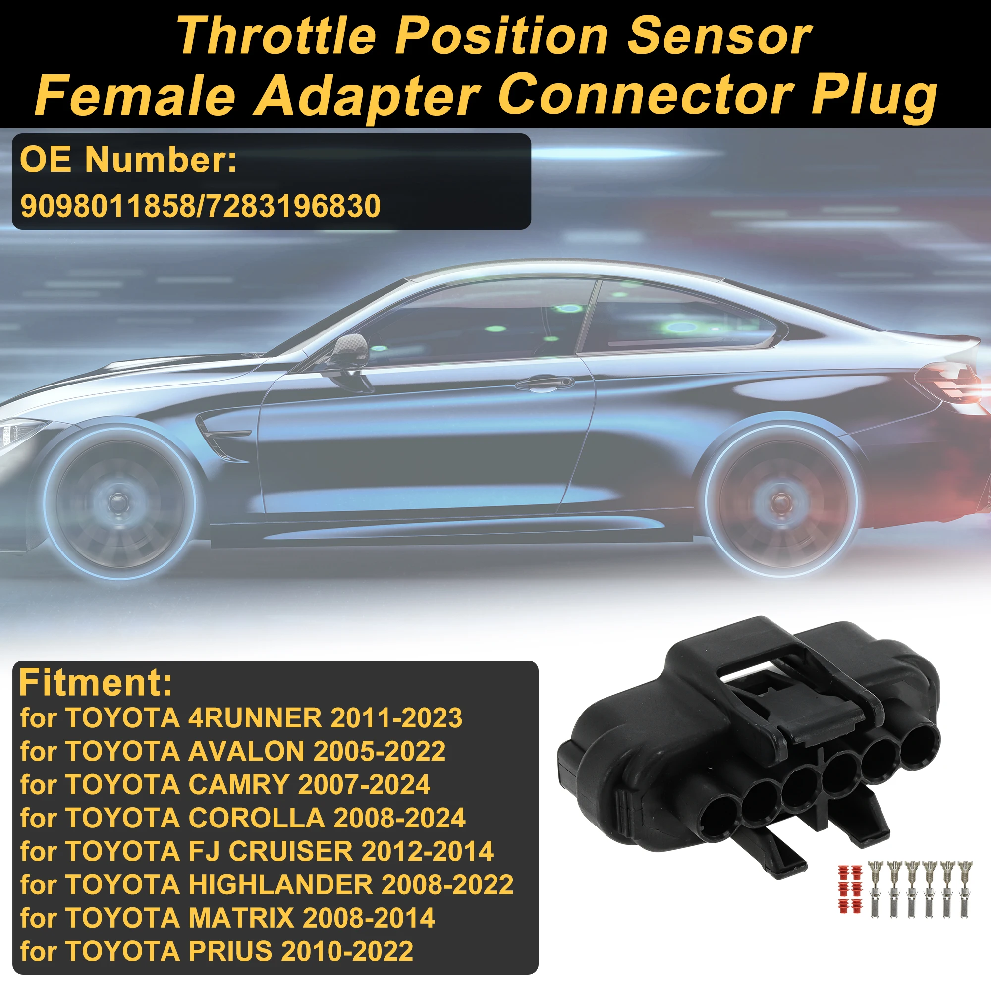 UXCELL 6 Pin Throttle Position Sensor Connector Plug for TOYOTA 4RUNNER Female Adapter