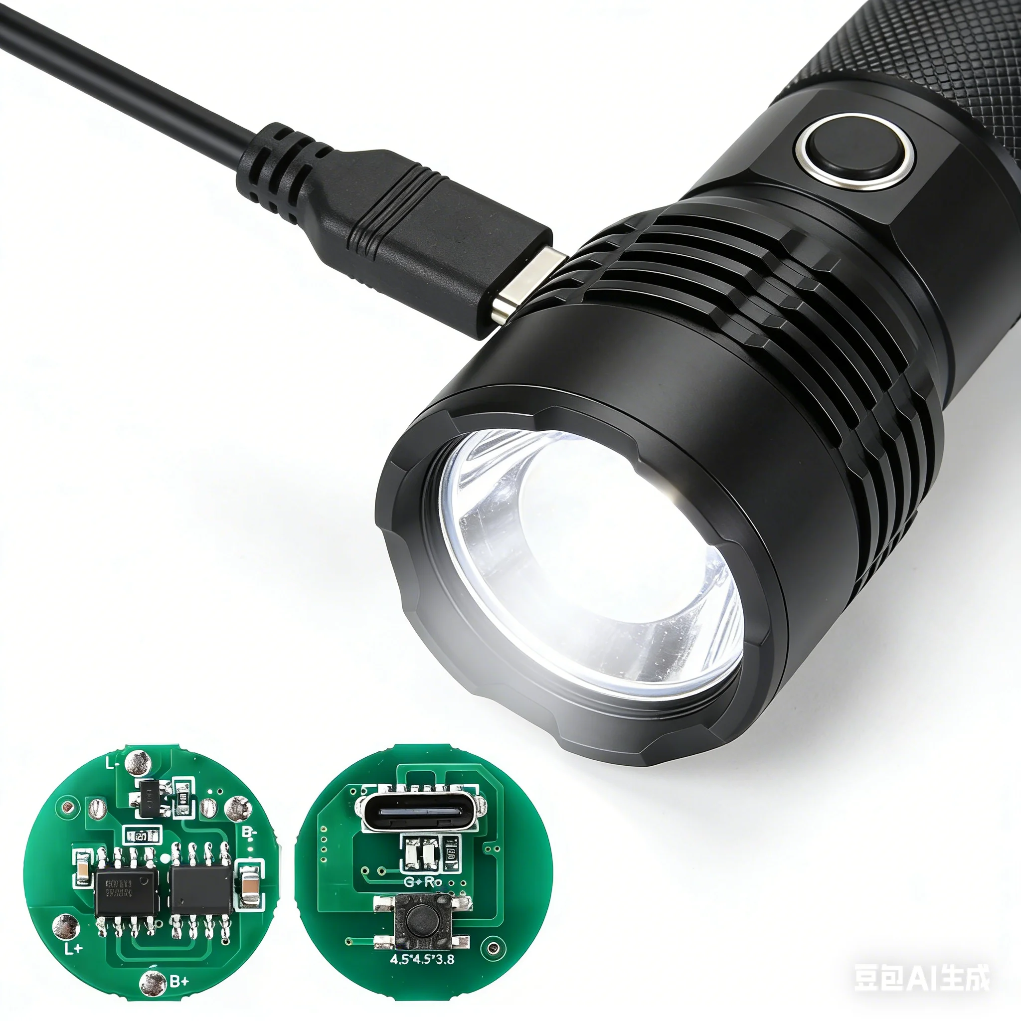 

1/5PCS Strong Flashlight Driver Board 10-20W Flashlight Driver Board Single-Speed Control Type-c Charging and Discharging Module