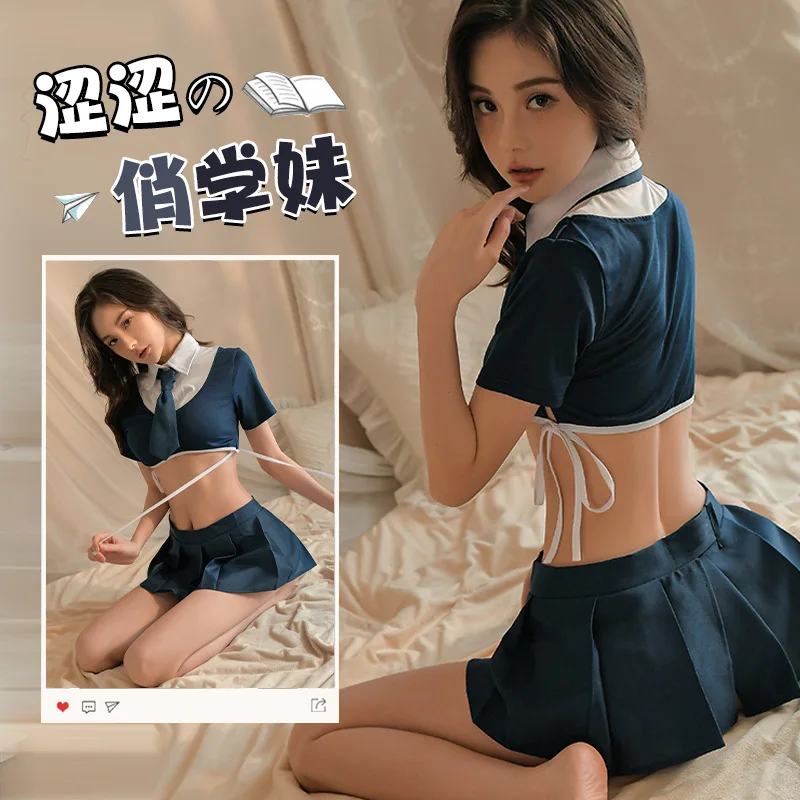 

JIMIKO School Girl Sexy Cosplay Sailor Suit Schoolgirl School Uniform Underwear Set Mini Dress Women Sailor Outfit Costumes