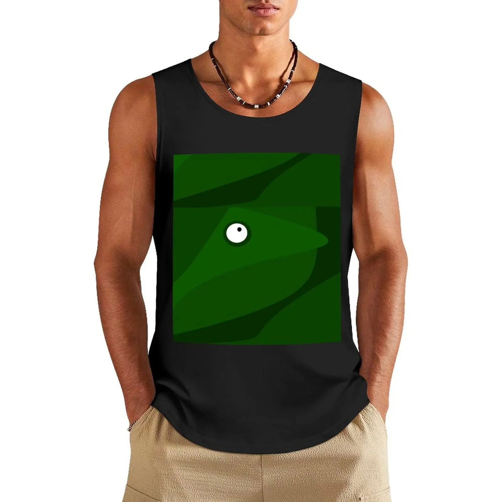 

Cute Funny Green Forest Lizard, minimalist design Tank Top Gym wear bodybuilding men gym accessories men