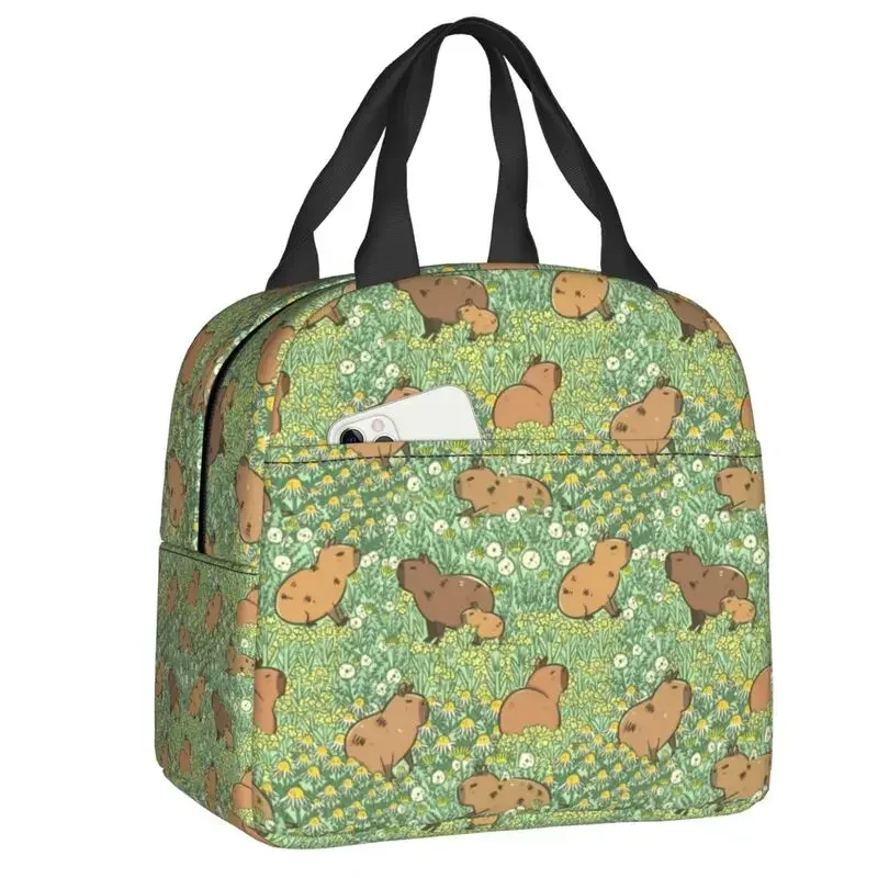 Cute Giant Cavy Capybara Collage Lunch Bag Leakproof Thermal Cooler Insulated Lunch Box For Women Kids Picnic Food Tote Bags