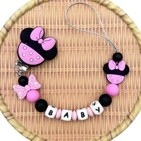 Clips de Sucette Personnalisés en Silicone pour Bébé, Lettres Anglaises et Russes, TeWindsor, Cadeau Kawaii 1