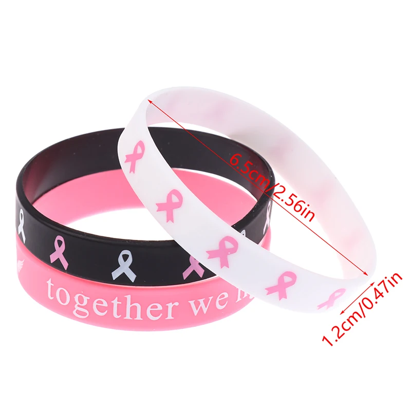 8 шт., силиконовые браслеты с информацией о раке молочной железы-унисекс, лента, надежда, вера, сила мужества, вдохновляющие браслеты для вечеринки 8 шт., силиконовые браслеты с информацией о раке молочной железы-унисекс, лента, надежда, вера, сила мужества, вдохновляющие браслеты для вечеринки