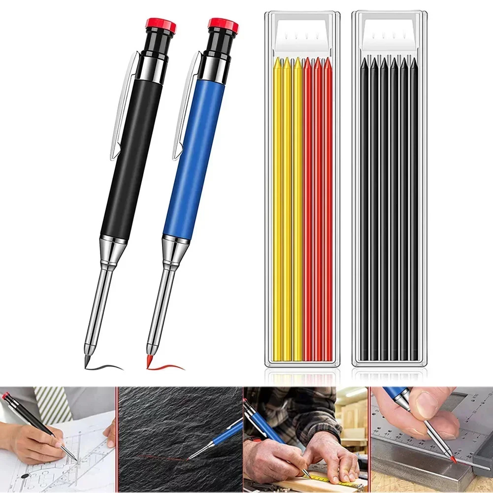Hand Tools Practical Pencil Carpenter Pencil Woodworking ABCDE-typ With Refill Leads 1/3/5pcs 154mm
