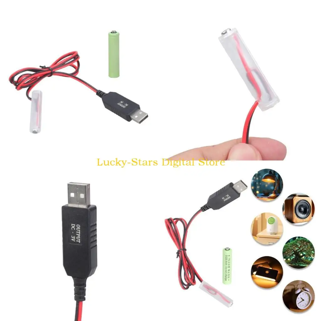 

T3EE 3A Аккумулятор Eliminators Cable USB Питание кабель питания заменить 2PCS 1,5V 3A Батарея для электрических игрушек