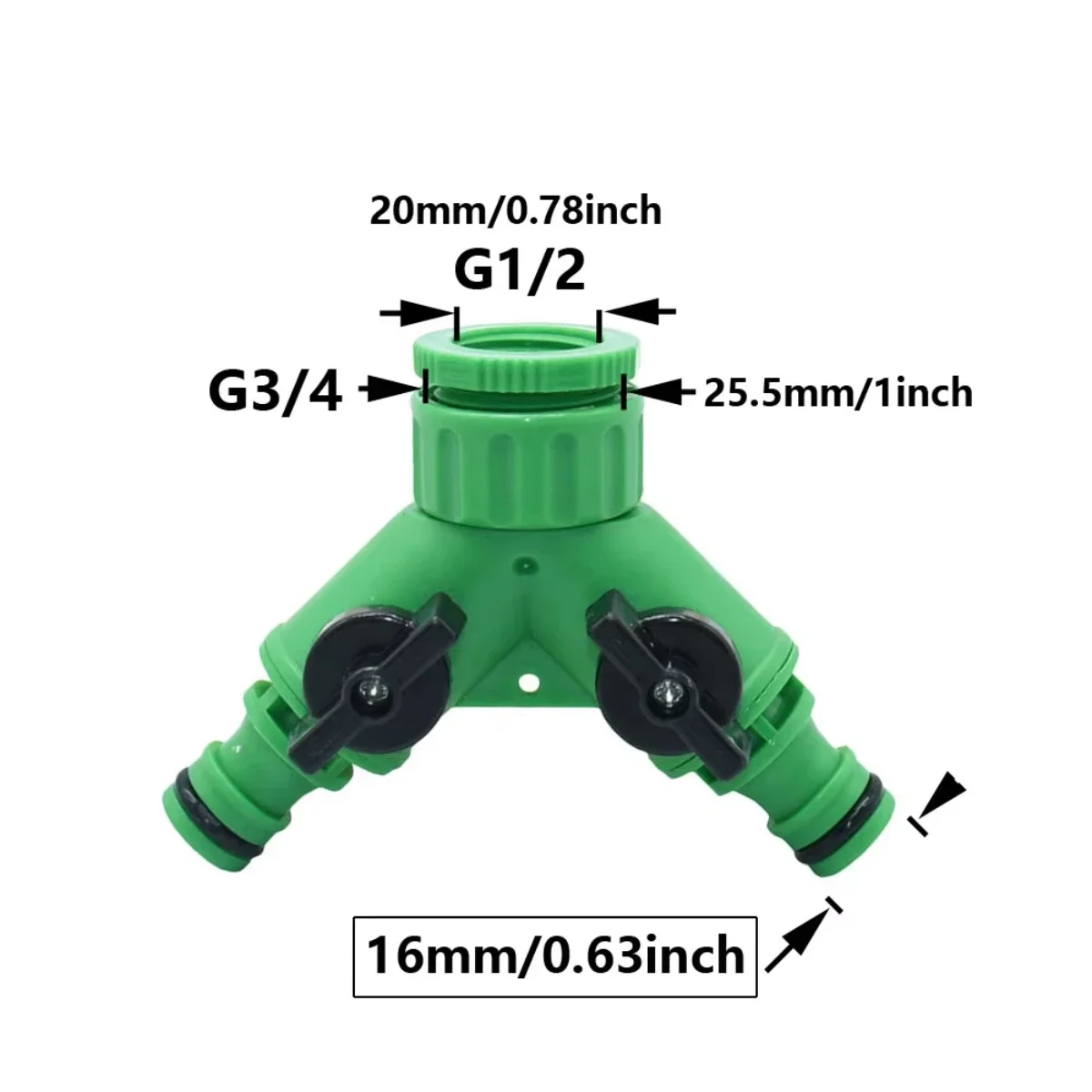 Garden Water Pipe Connectors Pipe Adapter Y Shape Hose Splitter Valve Three Way Plastic Valve with Switch for Flower Planting