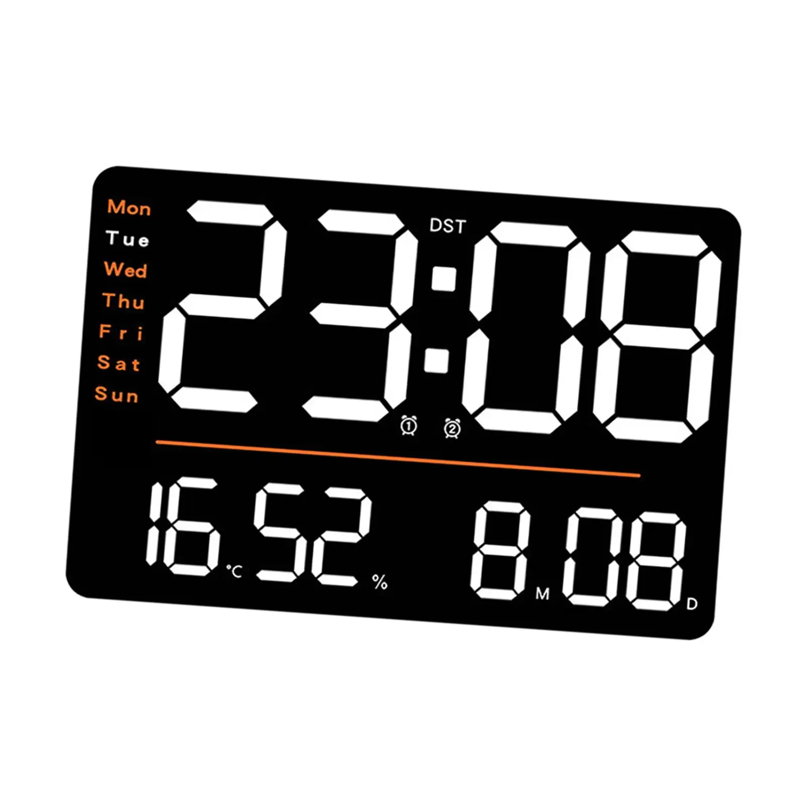 Large Digital Wall Clock, LED Wall Clock, Modern DST, Automatic Brightness